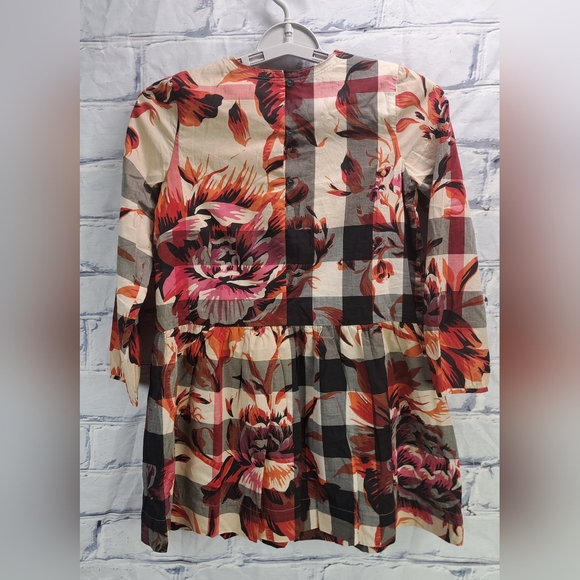 Burberry Children Girls Dress Nova Check Peony Floral 10Y 140CM - Picture 3 of 13